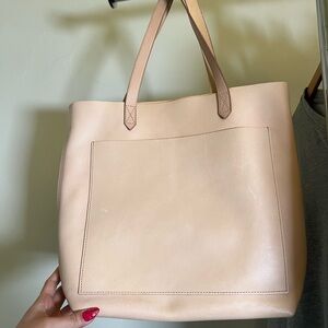 Madewell Leather Tote Bag Cognac Brown NWT Minimalist Carryall